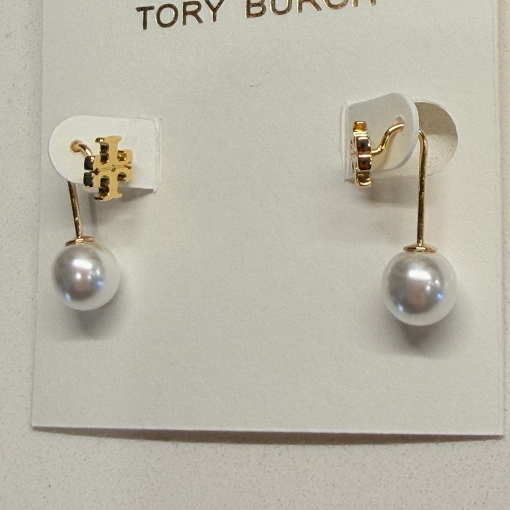 Tory Burch Faux Pearl Front/Back Earrings